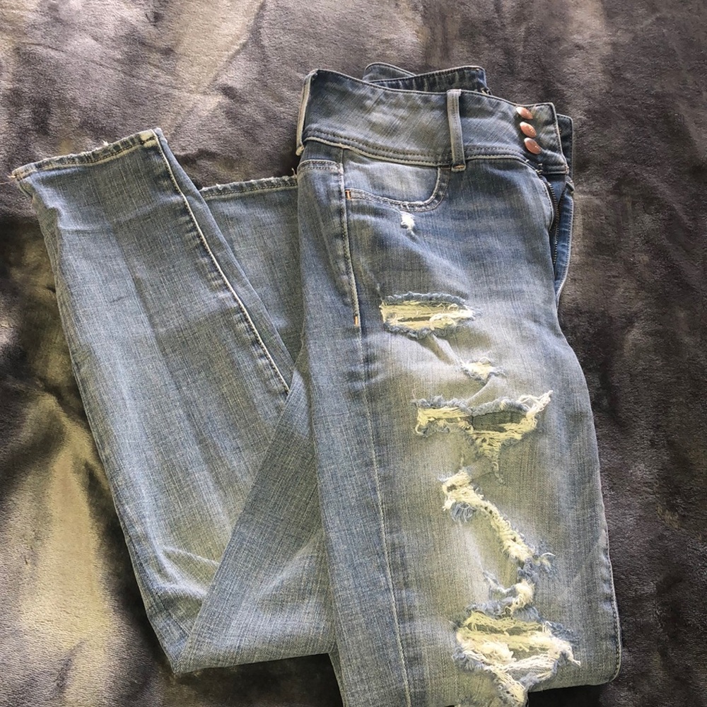 American Eagle high waist ripped jeans